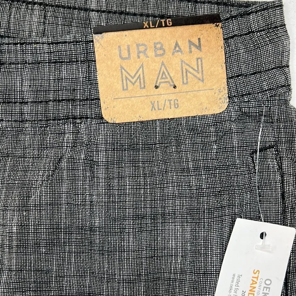 Urban Man Men’s Grey Elastic Waist Drawstring Shorts Size XL